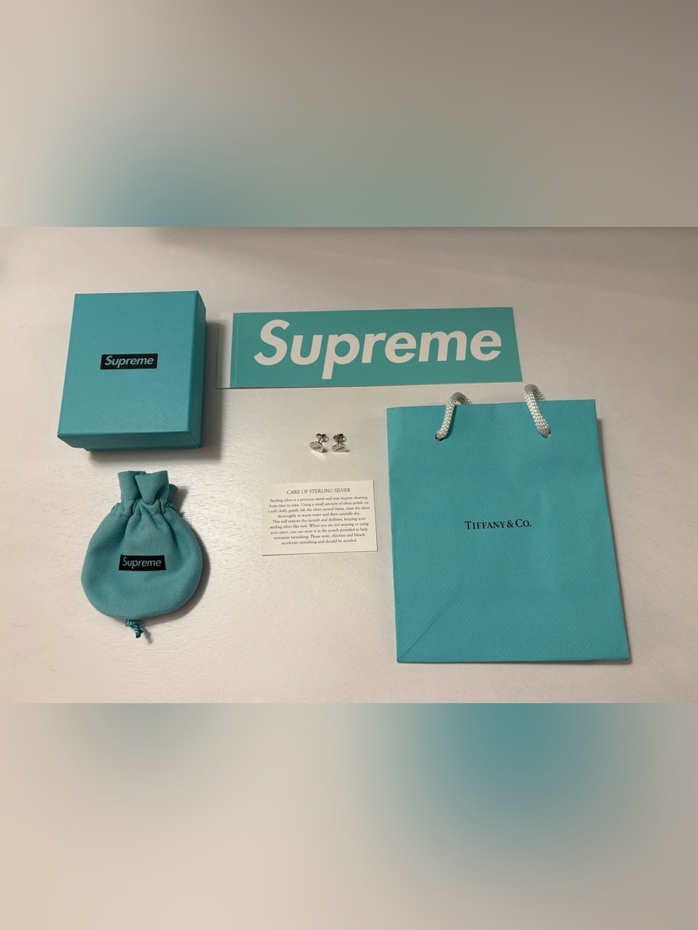 Tiffany & Co. x Supreme Return to Tiffany Stud Earrings in Sterling Silver